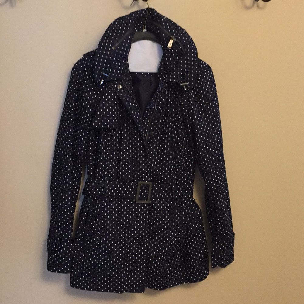 Navy blue polka dot jacket